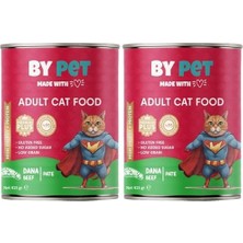 Bypet Dana Etli Yetişkin Yaş Kedi Maması 1 Adet -400 Gram Konserve 2li Paket
