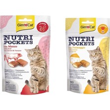 Gimcat Nutripockets Kedi Ödülü Biftek Malt, 60 gr & Nutripockets Kedi Ödülü Peynir Taurin, 60 G