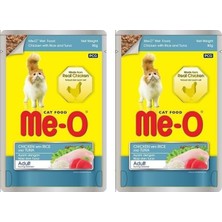 Me-O Tavuk ile Pirinç ve Ton Balıklı, 80 gr 2li Paket