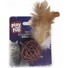 PF-4065 Playfull Tüylü Zilli Top Şeklinde Kedi Oyuncağı 20 cm
