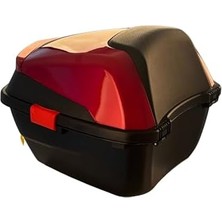 Wheelıe XT88-BR 32 Litre Motosiklet Arka Çanta Koyu Kırmızı Parlak Su Geçirmez Abs Çift Kilitleme Üniversal