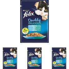 Felix Çifte Lezzet Somon & Sardalya Kedi Yaş Mama 85 gr 4lü Paket