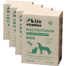 Kito Kedi ve Köpekler Için Multivitamin Bağışıklık Sistemi Destekleyici 2g x 15 Saşe (4 Paketi)