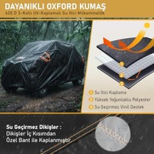 Utv Brandası, Utv Koruma Kılıfı, Örtüsü, Ağır Hizmet Tipi, Su Geçirmez, 4 Mevsim Koruma, Çift Sıra Koltuklu 4-6 Kişilik Için (L-390-175-190CM) Siyah