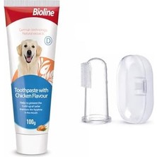 Bioline Tavuk Aromalı Diş Macunu 100 gr + Parmak Diş Fırçası