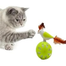 Tineke Tekerlekli Hacıyatmaz Kuş Kedi Oyuncağı 1 Adet (Limon Yeşili)