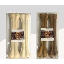 27 cm Beyaz ve Naturel Press Çiğneme Kemiği 2 Paket (4 Adet)