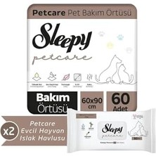 Petcare 2X30 Adet Pet Bakım Örtüsü 2X60 Evcil Hayvan Islak Havlusu