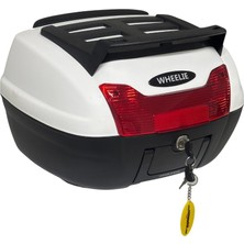 Wheelıe XT60-W 40 Litre Motosiklet Arka Çanta Beyaz Su Geçirmez Abs Top Bagaj Üniversal