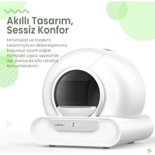 Haustier MSP08 Akıllı Otomatik Kedi Tuvaleti, App ile Uzaktan Kontrol, 65LT Hazne, Uv Sterilazyon, Ağırlık Sensörlü