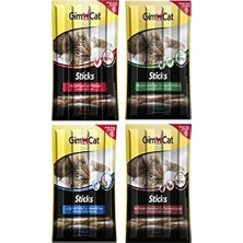 Gimcat Sticks Kedi Ödül Çubukları Süper Karışık 4'lü 20 gr x 4 Paket