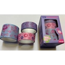 Bant Desenli Washi Tape 3 Lü Kutu (15MMX3M 2 Adet + 30MMX3M 1 Adet) Mor