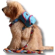 Gimme Mavi Çantalı Göğüs Tasması, Köpek Sırt Çantası – Göğüs Tasması Işlevli, Geri Dönüştürülmüş Malzeme, Ayarlanabilir, Çok Cepli, 5 Renk Seçenekli, Small Recycled
