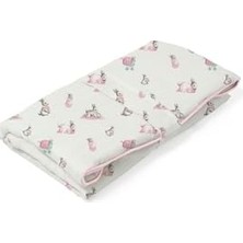 Deux Lapıns% 100 Pamuk Çantalı Pratik Katlanabilir Alt Değiştirme Matı - Bébé Lapin Rose PAD1019