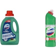 Domestos Yüzey Temizleyici Yoğun Kıvam Çam 1500 Ml(1) Domestos Yoğun Kıvamlı Çamaşır Suyu Maksimum Hijyen Dağ Esintisi, 750 Ml(5)