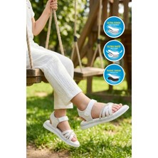 Cool Maya F Beyaz Cırtlı Kız Çocuk Sandalet
