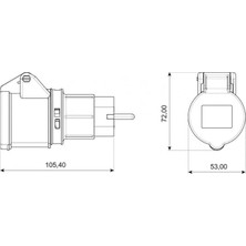 Ups Fiş Dönüştürücü Aaptör Priz 3/16A PRİZ-1/16A Fiş