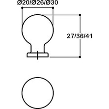 Tek Delikli Kulp 30 mm Antik Renk