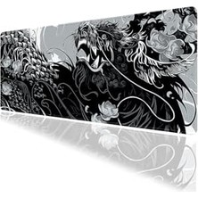 Tribal Ejder Temalı Oyun Gaming Klavye Mouse Pad Masa Matı 70X30CM Kaymaz Kauçuk Taban Dikişli Kenar