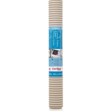 Dolap Kağıdı, Yapışmaz, Lüks Kumaş, Pajama Stripe Tan, 1