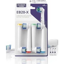 EB20-X Elektrikli Diş Fırçası Yedek Başlığı, Oral-B ile Uyumlu, Precision Clean Derin Temizlik, 4'lü Paket