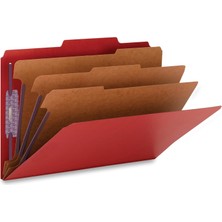 Bağlantı Elemanları ile Basın Tahtası Sınıflandırma Dosya Klasörü, 3 Bölücü, 7,62 cm Genişletme, Yasal Boyut, Parlak Kırmızı, Kutu Başına 10 (19095)