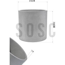 Saksı,gri Silindirik Tasarım, Modern Minimalist Stil, Iç Mekan Bitki Saksısı, Dekoratif Çiçek Kabı (Gri)