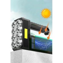 Güneş Enerjili 8 Gözlü Kamp Lambası Solar ve Uzun Menzilli Kamp Feneri Yüksek Performanslı Işıldak