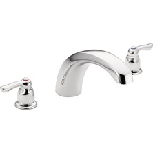 T990 Chateau Two-Handle Low Arc Roman Tub Without Valve, Chrome