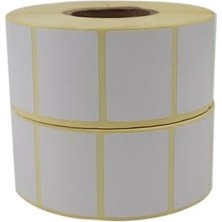 Kuşe Etiket 40MM x 30MM Ruloda 1500X2 Adet 2 Rulo 40MM Çapında Baskısız Barkod Yazıcı Etiketi