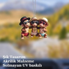 Araba Ayna Süsü, Araba Süsü, Çanta Aksesuarı - Üç Kafadar - Pleksi Malzeme, Uv Baskılı - 006