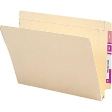 End Tab Dosya Klasörü, Güçlendirilmiş Düz Kesim Tab, 1-1/2 "genişletme, Yasal Boyut, Manila, Kutu Başına 50 (27275)