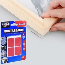 Çerçeve Tablo Banyo Mutfak Montaj Bandı Dörtgen 30X26MM