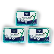 Stopever Fresh & Gliss Kürdanlı Diş Ipi 3'lü Paket (150 Adet) | Nane Aromalı | Diş Arası Temizliği, Ağız Hijyeni ve Günlük Kullanım Için Ideal | Plastik Kutulu ve Taşıma Kılıflı Hediyeli