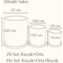 Terracotta Silindir Saksı+Tabak • Pembenin Tonları (Küçük)