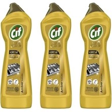 Cif Krem Ekstra Parlaklık Altın Serisi Temizleyici, 500 Ml, 3'lü Paket, Mutfak Yüzeyleri Için