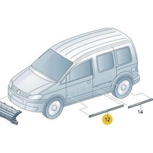 Sağ Ön Kapı Çıtası Siyah Plastik 2K0853516E Vw Caddy ile Uyumlu 2011-2015