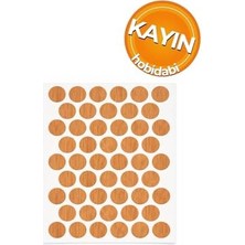 Yapışkanlı Vida Tapası Vida Kapatıcı Kapağı, 50 Adet (Kayın)