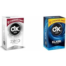 Zero Ektra Ince Formlu Ekonomik Paket Prezervatif (1 x 20 Adet) + Okey Klasik Kolay Takılan Ekonomik Paket Prezervatif (1 x 20 Adet)