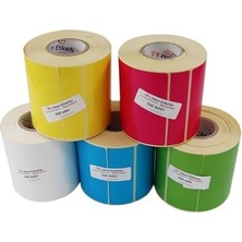 Pp Opak Renkli Etiket 90MM x 90MM Ruloda 500 Adet 40MM Çapında Cam Yüzeylere Iz Bırakmayan Etiket (Pembe)