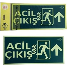 Lr-Fu Acil-Çıkış Yazılı Yukarı Ok Yön Gösteren Fosforlu Yön Levhası (1)