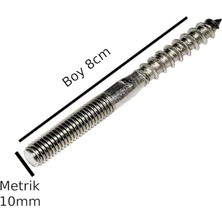 Saplama Ahşap Ağaç Vidası Ahşap Vida Montaj Vidası Trifon Vida Metrik 10 Çap 10 mm 2 Adet
