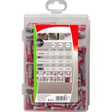 Profı-Box Duopower, 132 Dübelli Dübel Kutusu (60 Adet 6 x 30, 60 Adet 8 x 40, 12 Adet 10 x 50), Evrensel Dübel, Pratik Set, Amatör ve Profesyoneller Için Dübel Kutusu, Vidasız