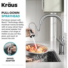 Allyn Endüstriyel Pull- Tek Saplı Mutfak Bataryası Spot- Paslanmaz Çelik, KPF-4102SFS