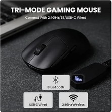 Aula SC800 Lightweight PAW3395 Sensor 26000 Dpı 8000Hz Kablolu ve Kablosuz Gaming Oyuncu Mouse Siyah