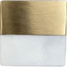 Çap 40X40MM Beyaz/mat Sarı Düğme Kulp/doğal Taş
