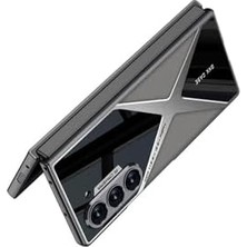 Galaxy Z Fold 6 Kılıf Ultra Ince Kamera Korumalı Pc + Deri Arka Yüzey X-Pro Kapak-Titanyum-Gri