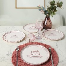 Pink Cake Pasta Tabağı 22 cm 4 Adet 22965-66