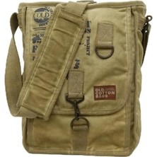 Old Cargo 8184 Salaş Kanvas Omuz Postacı Laptop Okul Seyahat Günlük Pamuklu Çanta (Açık Camel)