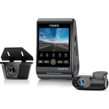 A229 Pro W 3 Kameralı Ön+Arka Su Geçirmez+Iç 4K+2K+1080P Starvıs 2 Sensör Gps'li Araç Kamerası